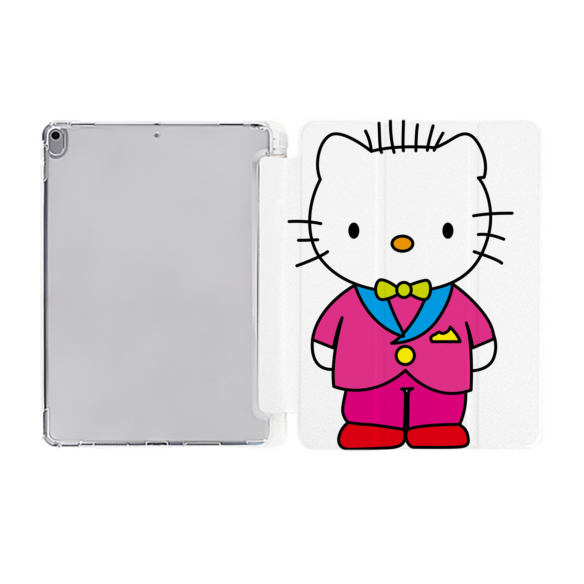 （画像用） Hello Kitty ハローキティ IPad ケース ペン収納付き 三つ折りスタンド PUレザー×シリコン 対応機種9.5/10.5/10.9インチ